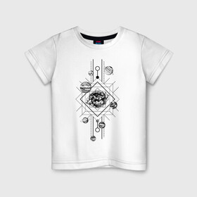 Детская футболка хлопок с принтом Планеты в Тюмени, 100% хлопок | круглый вырез горловины, полуприлегающий силуэт, длина до линии бедер | алхимия | дельта | заговор | иллюминаты | масонство | масоны | наблюдение | наугольник | символы | циркуль | эзотерика