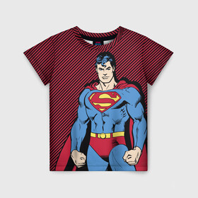 Детская футболка 3D с принтом I am your Superman в Тюмени, 100% гипоаллергенный полиэфир | прямой крой, круглый вырез горловины, длина до линии бедер, чуть спущенное плечо, ткань немного тянется | man | steel | superman | vdzajul | супермен | супермэн