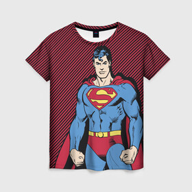 Женская футболка 3D с принтом I am your Superman в Тюмени, 100% полиэфир ( синтетическое хлопкоподобное полотно) | прямой крой, круглый вырез горловины, длина до линии бедер | man | steel | superman | vdzajul | супермен | супермэн