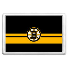 Магнит 45*70 с принтом BOSTON BRUINS NHL в Тюмени, Пластик | Размер: 78*52 мм; Размер печати: 70*45 | Тематика изображения на принте: black | boston | bruins | hockey | ice | logo | nhl | sport | usa | бостон | брюинз | логотип | нхл | спорт | хоккей