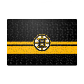 Пазл магнитный 126 элементов с принтом BOSTON BRUINS NHL в Тюмени, полимерный материал с магнитным слоем | 126 деталей, размер изделия —  180*270 мм | Тематика изображения на принте: black | boston | bruins | hockey | ice | logo | nhl | sport | usa | бостон | брюинз | логотип | нхл | спорт | хоккей