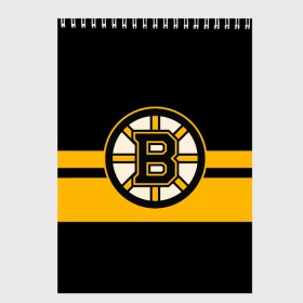 Скетчбук с принтом BOSTON BRUINS NHL в Тюмени, 100% бумага
 | 48 листов, плотность листов — 100 г/м2, плотность картонной обложки — 250 г/м2. Листы скреплены сверху удобной пружинной спиралью | black | boston | bruins | hockey | ice | logo | nhl | sport | usa | бостон | брюинз | логотип | нхл | спорт | хоккей