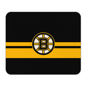 Коврик для мышки прямоугольный с принтом BOSTON BRUINS NHL в Тюмени, натуральный каучук | размер 230 х 185 мм; запечатка лицевой стороны | Тематика изображения на принте: black | boston | bruins | hockey | ice | logo | nhl | sport | usa | бостон | брюинз | логотип | нхл | спорт | хоккей