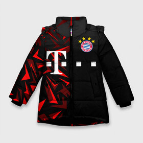 Зимняя куртка для девочек 3D с принтом FC Bayern Munchen Форма в Тюмени, ткань верха — 100% полиэстер; подклад — 100% полиэстер, утеплитель — 100% полиэстер. | длина ниже бедра, удлиненная спинка, воротник стойка и отстегивающийся капюшон. Есть боковые карманы с листочкой на кнопках, утяжки по низу изделия и внутренний карман на молнии. 

Предусмотрены светоотражающий принт на спинке, радужный светоотражающий элемент на пуллере молнии и на резинке для утяжки. | bayern | bayern munchen | champions league | fc bayern munchen | germany | munchen | бавария | германия | левандовски | лига чемпионов | мюнхен | рибери | роббен