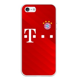 Чехол для iPhone 5/5S матовый с принтом FC Bayern Munchen Форма в Тюмени, Силикон | Область печати: задняя сторона чехла, без боковых панелей | 