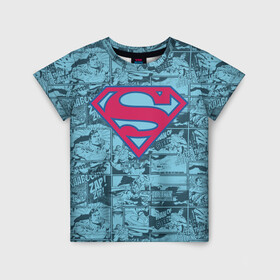Детская футболка 3D с принтом Man of steel в Тюмени, 100% гипоаллергенный полиэфир | прямой крой, круглый вырез горловины, длина до линии бедер, чуть спущенное плечо, ткань немного тянется | man | steel | superman | vdzajul | супермен | супермэн