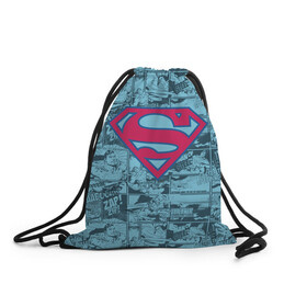 Рюкзак-мешок 3D с принтом Man of steel в Тюмени, 100% полиэстер | плотность ткани — 200 г/м2, размер — 35 х 45 см; лямки — толстые шнурки, застежка на шнуровке, без карманов и подкладки | man | steel | superman | vdzajul | супермен | супермэн