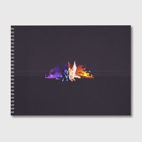 Альбом для рисования с принтом День и ночь в Тюмени, 100% бумага
 | матовая бумага, плотность 200 мг. | nightmare moon | арт | день | звёзды | ночь | огонь | пламя | рисунок
