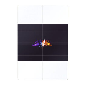 Магнитный плакат 2Х3 с принтом День и ночь в Тюмени, Полимерный материал с магнитным слоем | 6 деталей размером 9*9 см | nightmare moon | арт | день | звёзды | ночь | огонь | пламя | рисунок