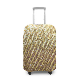 Чехол для чемодана 3D с принтом Блёстки в Тюмени, 86% полиэфир, 14% спандекс | двустороннее нанесение принта, прорези для ручек и колес | блеск | блёстки | блестяшки | золото