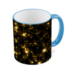 Кружка с принтом Золотые звёзды в Тюмени, керамика | ёмкость 330 мл | блеск | звёзды | золото | ночь | сияние | темнота | черный