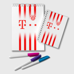 Блокнот с принтом FC Bayern Munchen 2020 в Тюмени, 100% бумага | 48 листов, плотность листов — 60 г/м2, плотность картонной обложки — 250 г/м2. Листы скреплены удобной пружинной спиралью. Цвет линий — светло-серый
 | bayern | bayern amateure | bayern munchen | champions league | fc bayern munchen | germany | munchen | бавария | германия | левандовски | лига чемпионов | мюнхен | рибери | роббен