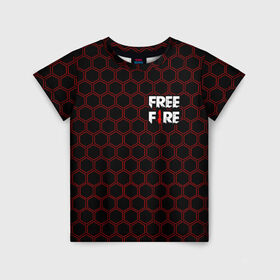 Детская футболка 3D с принтом FREE FIRE / ФРИ ФАЕР в Тюмени, 100% гипоаллергенный полиэфир | прямой крой, круглый вырез горловины, длина до линии бедер, чуть спущенное плечо, ткань немного тянется | afth | ahb | ahbafth | fire | fps | free | freefire | garena | logo | master | mobile | online | акуу | акууашку | ашку | гарена | игра | игры | лого | логотип | логотипы | мастер | мобильная | нож | онлайн | символ | символы | фаер | фире | фпс 