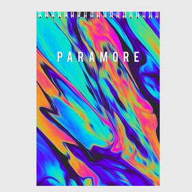 Скетчбук с принтом PARAMORE в Тюмени, 100% бумага
 | 48 листов, плотность листов — 100 г/м2, плотность картонной обложки — 250 г/м2. Листы скреплены сверху удобной пружинной спиралью | paramore | rock | twilight | парамор | рок | сумерки | хейли уильямс