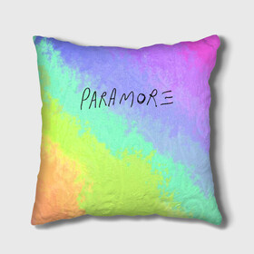 Подушка 3D с принтом PARAMORE в Тюмени, наволочка – 100% полиэстер, наполнитель – холлофайбер (легкий наполнитель, не вызывает аллергию). | состоит из подушки и наволочки. Наволочка на молнии, легко снимается для стирки | paramore | rock | twilight | парамор | рок | сумерки | хейли уильямс