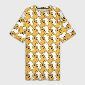 Платье-футболка 3D с принтом Утки в Тюмени,  |  | игрушка | мистер утка | официальная уточка | резиновые уточки | утка | утка с бабочкой | утки | фон уток