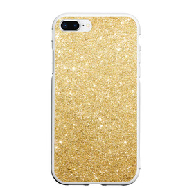 Чехол для iPhone 7Plus/8 Plus матовый с принтом Золотой песок в Тюмени, Силикон | Область печати: задняя сторона чехла, без боковых панелей | блеск | блёстки | золото | песок | розовое золото | розовый | сияние | стразы