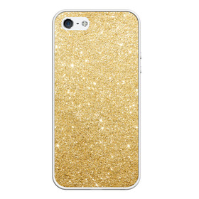 Чехол для iPhone 5/5S матовый с принтом Золотой песок в Тюмени, Силикон | Область печати: задняя сторона чехла, без боковых панелей | блеск | блёстки | золото | песок | розовое золото | розовый | сияние | стразы