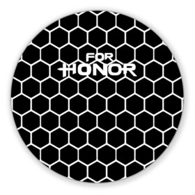 Коврик для мышки круглый с принтом FOR HONOR в Тюмени, резина и полиэстер | круглая форма, изображение наносится на всю лицевую часть | for honor | game | за честь | игра | онор | фор хонор