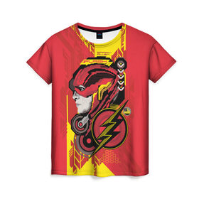 Женская футболка 3D с принтом The Flash в Тюмени, 100% полиэфир ( синтетическое хлопкоподобное полотно) | прямой крой, круглый вырез горловины, длина до линии бедер | flash | justice league movie | vdpartat | лига справедливости | супер герои | флеш
