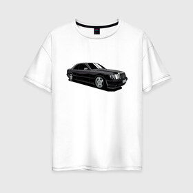 Женская футболка хлопок Oversize с принтом Mercedes C124 в Тюмени, 100% хлопок | свободный крой, круглый ворот, спущенный рукав, длина до линии бедер
 | 124 кузов | a124 | amg | benz | brabus | c124 | drawing | fan | legend | legendary | luxury | mercedes | owner | s124 | tuned | w124 | амг | бамбус | брабус | владелец | кузов | легенда | легендарный | люксовая | люксовый | машина | мерс | м