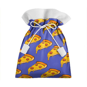 Подарочный 3D мешок с принтом Кусочки пиццы в Тюмени, 100% полиэстер | Размер: 29*39 см | Тематика изображения на принте: pizza | колбаски | кусочки пиццы | паперонни | пицца | сырная пицца