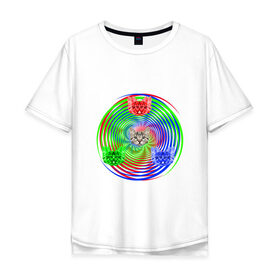 Мужская футболка хлопок Oversize с принтом Котики RGB в Тюмени, 100% хлопок | свободный крой, круглый ворот, “спинка” длиннее передней части | Тематика изображения на принте: 