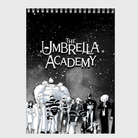Скетчбук с принтом The Umbrella Academy в Тюмени, 100% бумага
 | 48 листов, плотность листов — 100 г/м2, плотность картонной обложки — 250 г/м2. Листы скреплены сверху удобной пружинной спиралью | the umbrella academy | umbrella | академия амбрелла | амбрелла | герб | зонтик