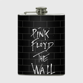 Фляга с принтом PINK FLOYD в Тюмени, металлический корпус | емкость 0,22 л, размер 125 х 94 мм. Виниловая наклейка запечатывается полностью | pink floyd | the wall | пинк флоид | стена