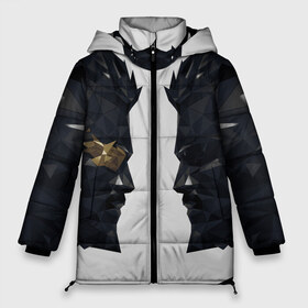 Женская зимняя куртка 3D с принтом Deus Ex(спина) в Тюмени, верх — 100% полиэстер; подкладка — 100% полиэстер; утеплитель — 100% полиэстер | длина ниже бедра, силуэт Оверсайз. Есть воротник-стойка, отстегивающийся капюшон и ветрозащитная планка. 

Боковые карманы с листочкой на кнопках и внутренний карман на молнии | Тематика изображения на принте: adam jensen | cyberpunk | deus ex | eidos montreal | games | human revolution | low poly | mankind divided | square enix | адам дженсен | бог из | игры | киберпанк