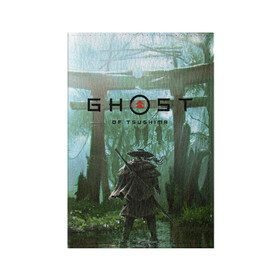 Обложка для паспорта матовая кожа с принтом Ghost of Tsushima  в Тюмени, натуральная матовая кожа | размер 19,3 х 13,7 см; прозрачные пластиковые крепления | Тематика изображения на принте: games | ghost of tsushima | ronin | samurai | игры | призрак цусимы | ронин | самурай