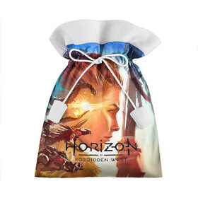 Подарочный 3D мешок с принтом Horizon Forbidden West в Тюмени, 100% полиэстер | Размер: 29*39 см | aloy | guerrilla games | horizon forbidden west | hunt | zero dawn | горизонт | запретный запад | игры | нулевой рассвет | охота | элой