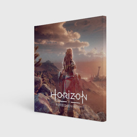 Холст квадратный с принтом Horizon Forbidden West в Тюмени, 100% ПВХ |  | aloy | guerrilla games | horizon forbidden west | hunt | zero dawn | горизонт | запретный запад | игры | нулевой рассвет | охота | элой