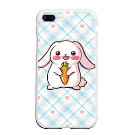 Чехол для iPhone 7Plus/8 Plus матовый с принтом Милый зайка в Тюмени, Силикон | Область печати: задняя сторона чехла, без боковых панелей | веган | вегетарианец | животное | зайцы | зайчик | зайчонок | заяц | кролик | кроль | крольчонок | овощи | пушистик