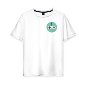 Женская футболка хлопок Oversize с принтом GAME OVER в Тюмени, 100% хлопок | свободный крой, круглый ворот, спущенный рукав, длина до линии бедер
 | game | game over | over | джостик | лого