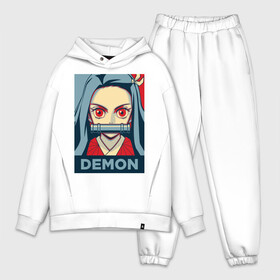 Мужской костюм хлопок OVERSIZE с принтом NEZUKO DEMON в Тюмени,  |  | anime | nezuko | клинок рассекающий демонов