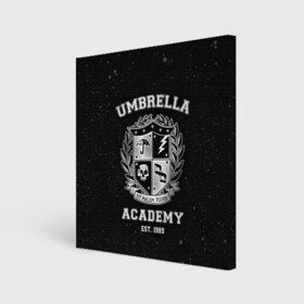 Холст квадратный с принтом Академия Амбрелла в Тюмени, 100% ПВХ |  | the umbrella academy | umbrella | академия амбрелла | амбрелла | герб | зонтик