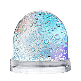 Снежный шар с принтом Капли голубой роса стекло вода в Тюмени, Пластик | Изображение внутри шара печатается на глянцевой фотобумаге с двух сторон | вода | градиент | для всех | дождь | капли | летний | на каждый день | обычный | окно | поверхность | повседневный | размытость | роса | стекло