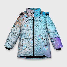 Зимняя куртка для девочек 3D с принтом Капли голубой роса стекло вода в Тюмени, ткань верха — 100% полиэстер; подклад — 100% полиэстер, утеплитель — 100% полиэстер. | длина ниже бедра, удлиненная спинка, воротник стойка и отстегивающийся капюшон. Есть боковые карманы с листочкой на кнопках, утяжки по низу изделия и внутренний карман на молнии. 

Предусмотрены светоотражающий принт на спинке, радужный светоотражающий элемент на пуллере молнии и на резинке для утяжки. | вода | градиент | для всех | дождь | капли | летний | на каждый день | обычный | окно | поверхность | повседневный | размытость | роса | стекло
