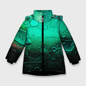 Зимняя куртка для девочек 3D с принтом Зеленые капли клетки в Тюмени, ткань верха — 100% полиэстер; подклад — 100% полиэстер, утеплитель — 100% полиэстер. | длина ниже бедра, удлиненная спинка, воротник стойка и отстегивающийся капюшон. Есть боковые карманы с листочкой на кнопках, утяжки по низу изделия и внутренний карман на молнии. 

Предусмотрены светоотражающий принт на спинке, радужный светоотражающий элемент на пуллере молнии и на резинке для утяжки. | Тематика изображения на принте: биология | вода | градиент | для всех | дождь | капли | клетки | летний | на каждый день | обычный | окно | поверхность | повседневный | размытость | роса | стекло