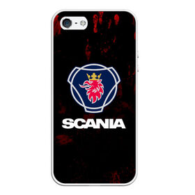 Чехол для iPhone 5/5S матовый с принтом Scania в Тюмени, Силикон | Область печати: задняя сторона чехла, без боковых панелей | Тематика изображения на принте: scania | автобус | грузовик | дальнобой | дальнобойщик | лев | скания | фура | шведское авто