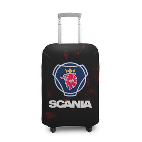 Чехол для чемодана 3D с принтом Scania в Тюмени, 86% полиэфир, 14% спандекс | двустороннее нанесение принта, прорези для ручек и колес | scania | автобус | грузовик | дальнобой | дальнобойщик | лев | скания | фура | шведское авто