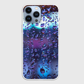 Чехол для iPhone 13 Pro Max с принтом Капли на стекле макро в Тюмени,  |  | брызги | вода | градиент | дождь | капли | макро | поверхность | повседневный | роса | стекло | текстура