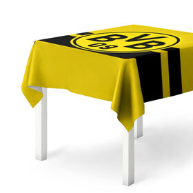 Скатерть 3D с принтом BORUSSIA DORTMUND в Тюмени, 100% полиэстер (ткань не мнется и не растягивается) | Размер: 150*150 см | borussia | bundesliga | football | germani | sport | бундеслига | германия | желтый | логотип | спорт | футбол