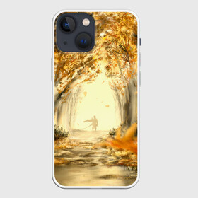 Чехол для iPhone 13 mini с принтом Ghost of Tsushima в Тюмени,  |  | ghost of tsushima | аллея | арт | деревья | дзин сакай | листья | лужа | осень | самурай | тсусима | тсушима