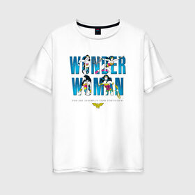 Женская футболка хлопок Oversize с принтом Ты сильнее чем ты думаешь в Тюмени, 100% хлопок | свободный крой, круглый ворот, спущенный рукав, длина до линии бедер
 | Тематика изображения на принте: dc | diana | vdsvar | warner bros. | warner premiere | wonder woman | чудо женщина
