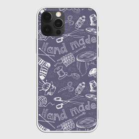 Чехол для iPhone 12 Pro Max с принтом Hand made в Тюмени, Силикон |  | handmade | иголка | инструменты для шитья | хэндмэйд | швея | шить
