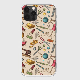 Чехол для iPhone 12 Pro Max с принтом предметы шитья в Тюмени, Силикон |  | handmade | иголка | инструменты для шитья | хэндмэйд | швея | шить