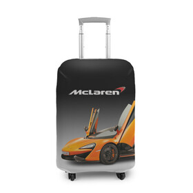 Чехол для чемодана 3D с принтом McLaren в Тюмени, 86% полиэфир, 14% спандекс | двустороннее нанесение принта, прорези для ручек и колес | bolide | car | mclaren | motorsport | power | prestige | автомобиль | автоспорт | болид | мощь | престиж