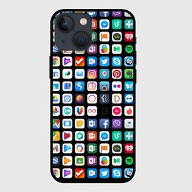 Чехол для iPhone 13 mini с принтом Iphone and Apps Icons в Тюмени,  |  | Тематика изображения на принте: android | apk | apps | icon | iphone | iphone and apps icons | social | айфон | андроид | значок | приложение